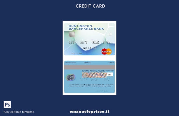 modello di carta mastercard USA Huntington Bancshares Bank in stile verificato